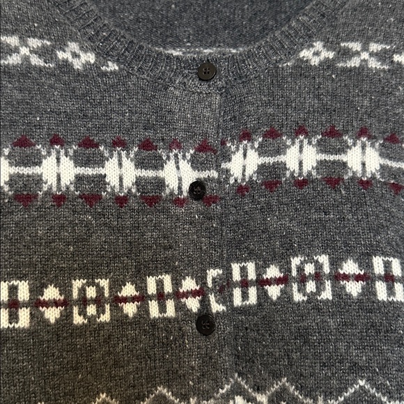 Le Kasha Black Fair Isle Button-Up Women's Sweater Cardigan NWT M - Picture 4 of 5